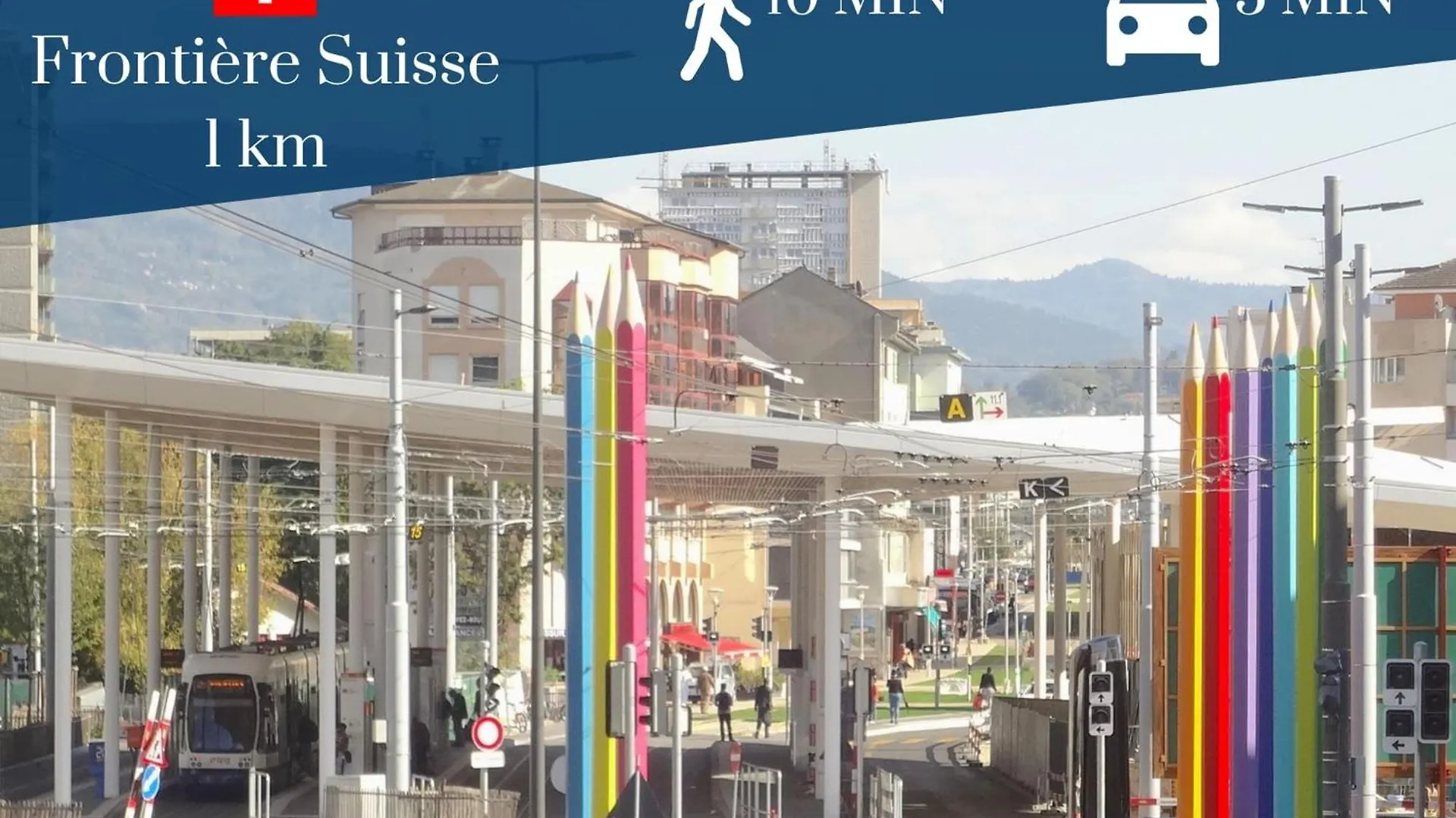 Homey Keola: Tranquil Geneva Gateway with Tram Access Ambilly France